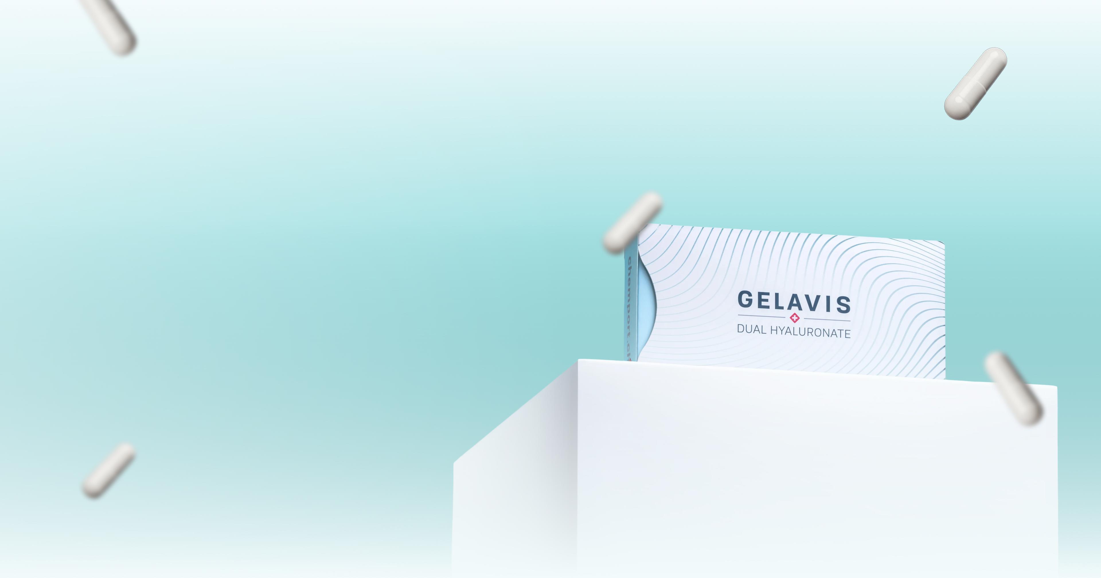 GELAVIS hyaluronic acid capsules and packaging